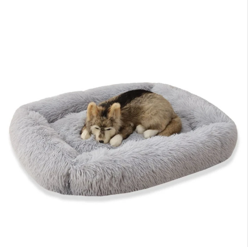 Factory Direct Sales Plush Square Pet Bed Small Dogs Fall Winter Sleep Bed Dog and Cat Pet Supplies