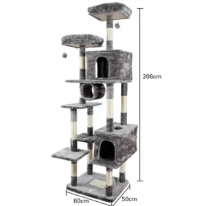 Factory Direct Supply Cat Tree House Multifunctional Cat Scratcher Made of Wood and Linen OEM ODM Available