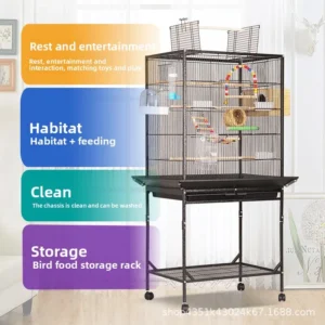 Factory Direct Supply Home Metal Bird Cage High End Bird Villa In Stock Wire Cage Parrot Cage Medium Size
