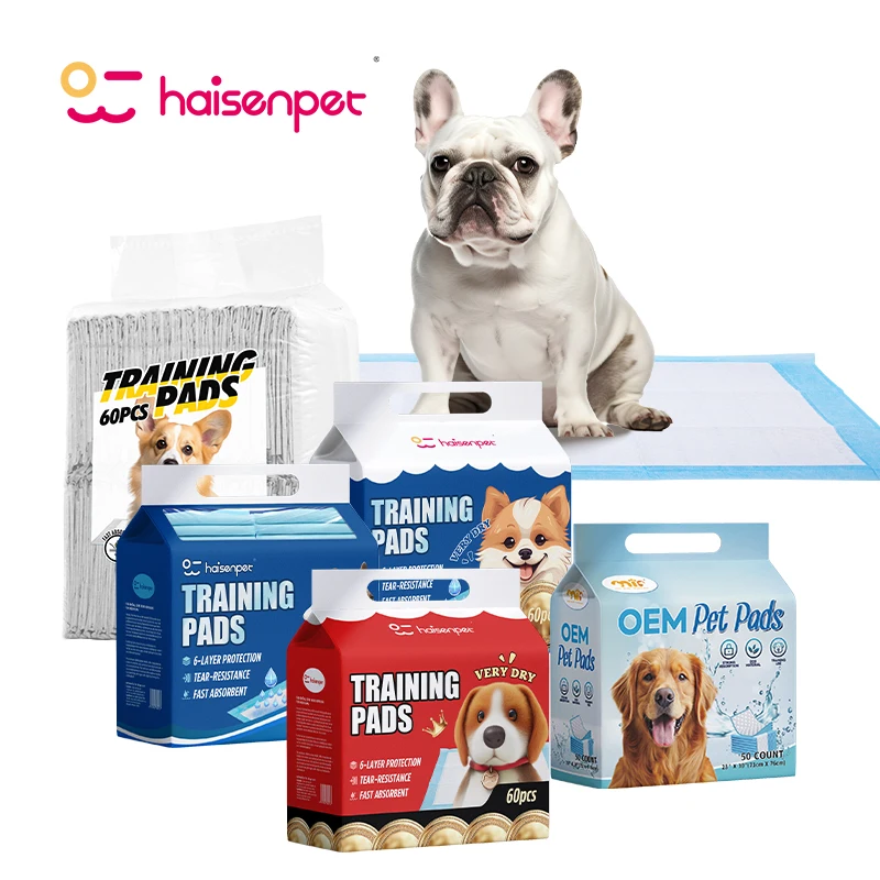 Factory Direct Supply Luxury 6 Layer Eco Friendly Disposable Puppy Pet Dog Training Pee Pad with Wood Material