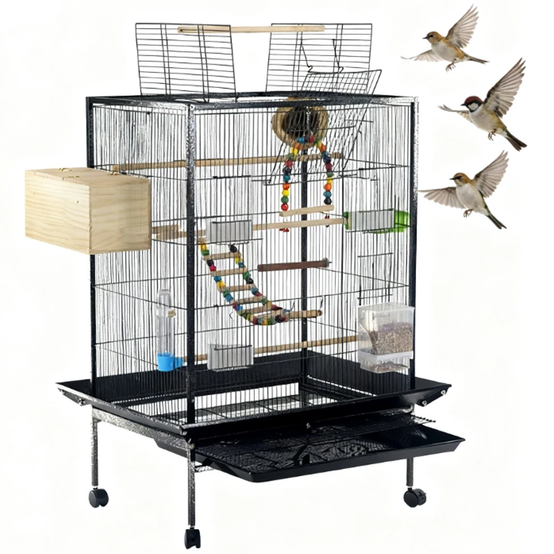 Factory Direct Supply Metal Pet Cage Xuanfeng Parrot Cage Multi functional Group Bird Cage
