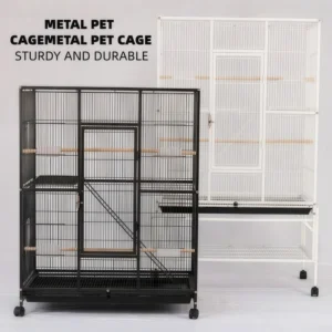 Factory Direct Supply Spacious Breeding Durable Rectangular Metal Bird Cage Cast Iron Multi-function Parrot Cage
