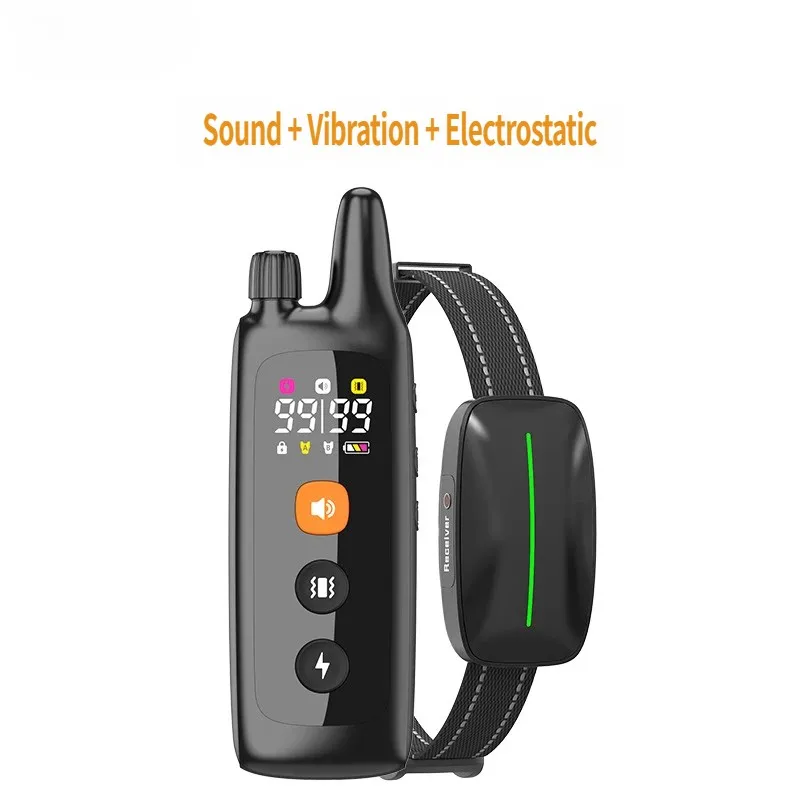 Factory Dog Trainer Anti bark Device Rechargeable Waterproof Polyester Color Screen Electronic Training Collar Noise Prevention
