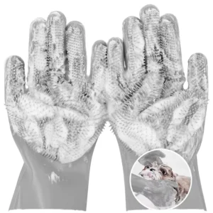 Factory Eco Friendly Pet Grooming Gloves 5 Color Heat Resistant Silicone Bathing Massage Gloves for Dogs