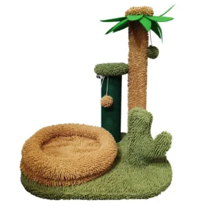 Factory Eco Friendly Wooden Cat Tree for Large Cats Custom Height Scratching Post with Sisal Rope Flower Platforms