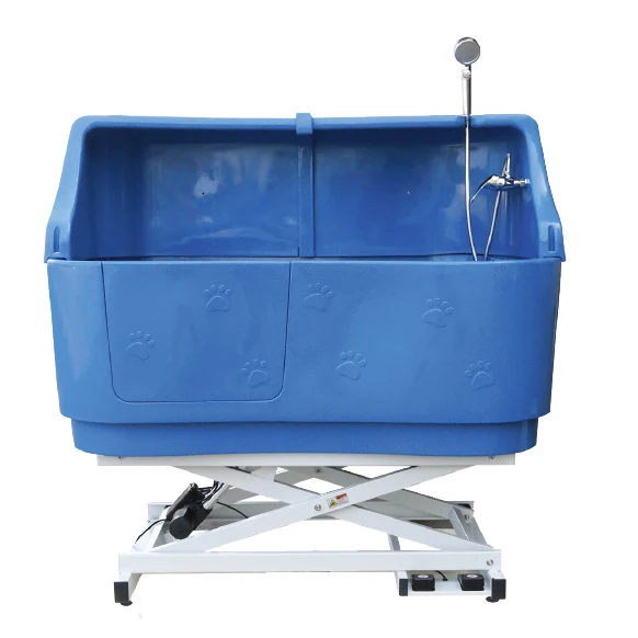 Factory Electric Lifting Plastic Pet Spa Bathtub Dog Grooming Bath with Backside Splasher