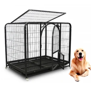 Factory Foldable Large Metal Kennels Dog Cage with Wheels