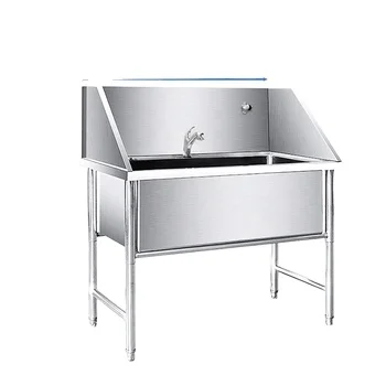 Factory Grooming Bath Tub Veterinary Spa Washing Station Pet Cleaning Bathing Tub 304 Stainless Steel Pet Bathtub