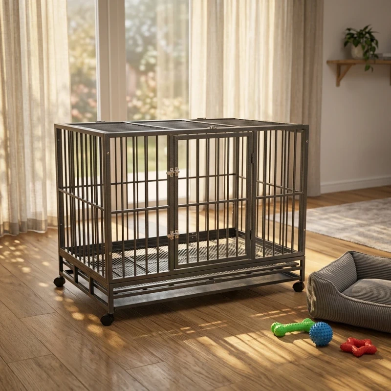 Factory Heavy Duty Dog Cage Large Space Easy Assemble Foldable Durable Dog Crate Customized Size and Color