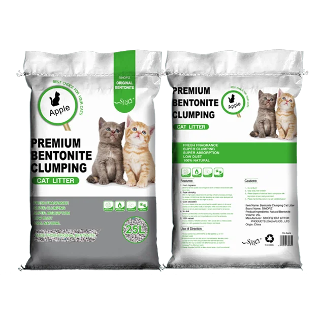 Factory High Quality Dust Free Pet Cat Litter Sand Clean Anti Smell High Clumping Mixed Bentonite Cat Litter With Apple Scent