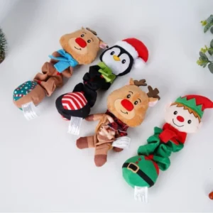 Factory Luxury Cute Style Elastic Plush Waterproof Self Hi Squeak Interactive Dog Chew Toy Animal Print Pet Supplies