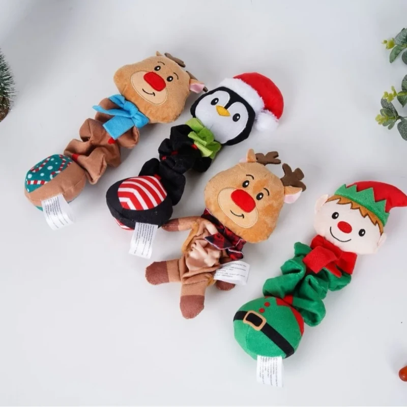 Factory Luxury Cute Style Elastic Plush Waterproof Self Hi Squeak Interactive Dog Chew Toy Animal Print Pet Supplies
