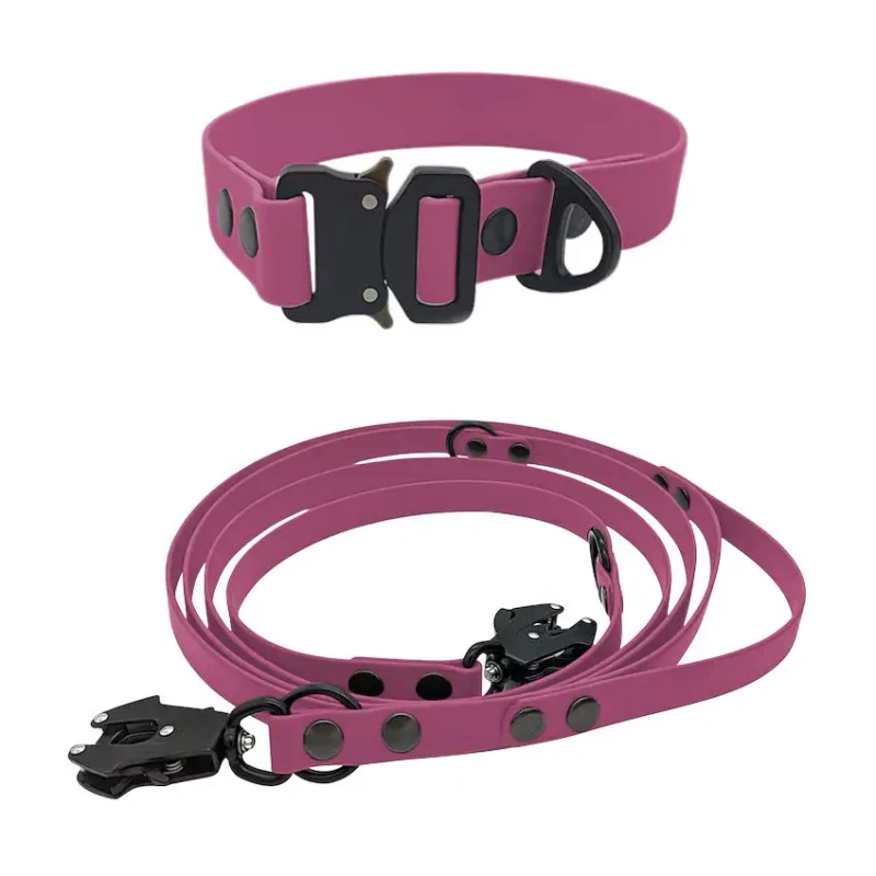 Factory Luxury Dog Leashes & Collars Custom Adjustable Heavy Duty Waterproof PVC with RIBBONS for All Dogs Training