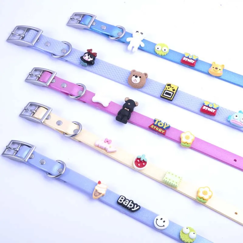 Factory Luxury PVC Dog Collars Customizable Anti Bite Waterproof Pet Collars Personalized Animal Logo for DIY Dog