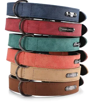 Factory Manufacture Customizable Logo Adjustable Leather Dog Collar