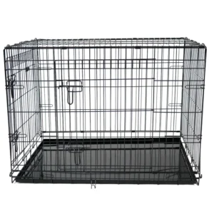Factory Metal Dog Cage Pet Carrier Wire Foldable Design Easy Clean Large Space Portable Durable Easy Assemble