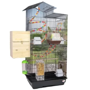 Factory Metal Large Dog Cage with Horizontal Sliding Closure Free Bird Toy Solid Pattern Eco Friendly Classic Style