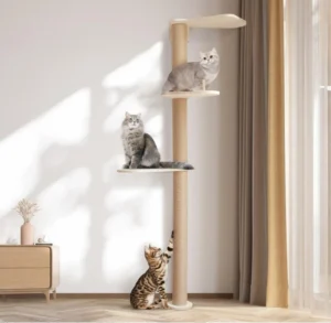 Factory Modern Sisal Wooden Cat Indoor Climbing Frame and Scratching Tree with Carton Packaging