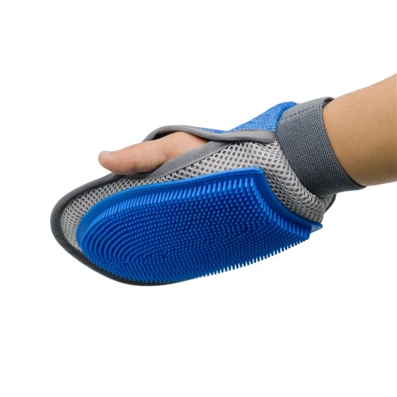 Factory Multifunction Pet Grooming Glove Double Sided Cat Hair Remover Glove Dog