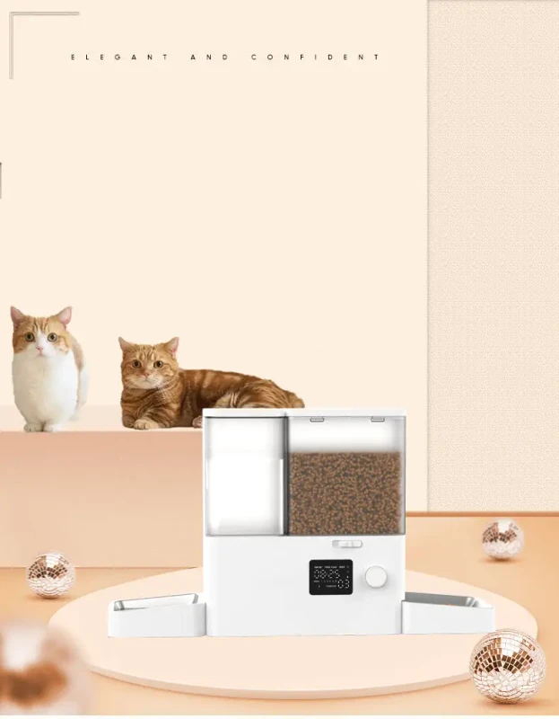 Factory New All-in-One Timed Automatic Cat Feeder Integrated Pet Water & Grain Dispenser Smart Wisdom Animal Bowl Feeder Design