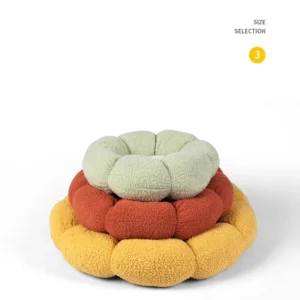Factory New Design Floral Pet Round Bed Soft Cat Dog Sleeping Bed
