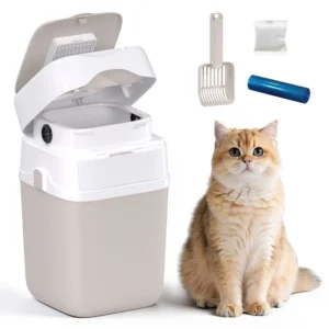 Factory New Modern Enclosed Odor-Control Pet Waste Disposal Bin for Home with Lid Living Room for Cat Waste Disposal & Storage