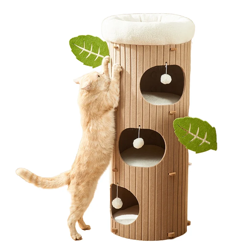 Factory Novel Design Cute Shape Cat Activity Center Sisal Climbing Entertainment Indoor Cat Scratcher Tree