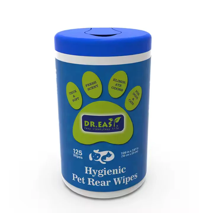 Factory OEM Customize 120 Pieces Soft Mild Formula Pet Wet Wipes Canister for Dogs & Cats Ear Wipes Skin Care Use