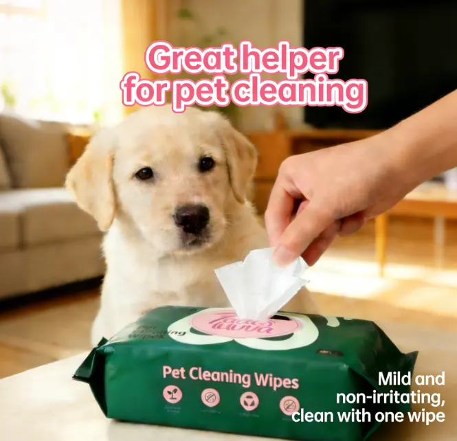 Factory OEM ODM Biodegradable Bamboo Hypoallergenic Soft Durable Pet Wet Wipes Gentle Cleaning for Dogs Cats Multipurpose