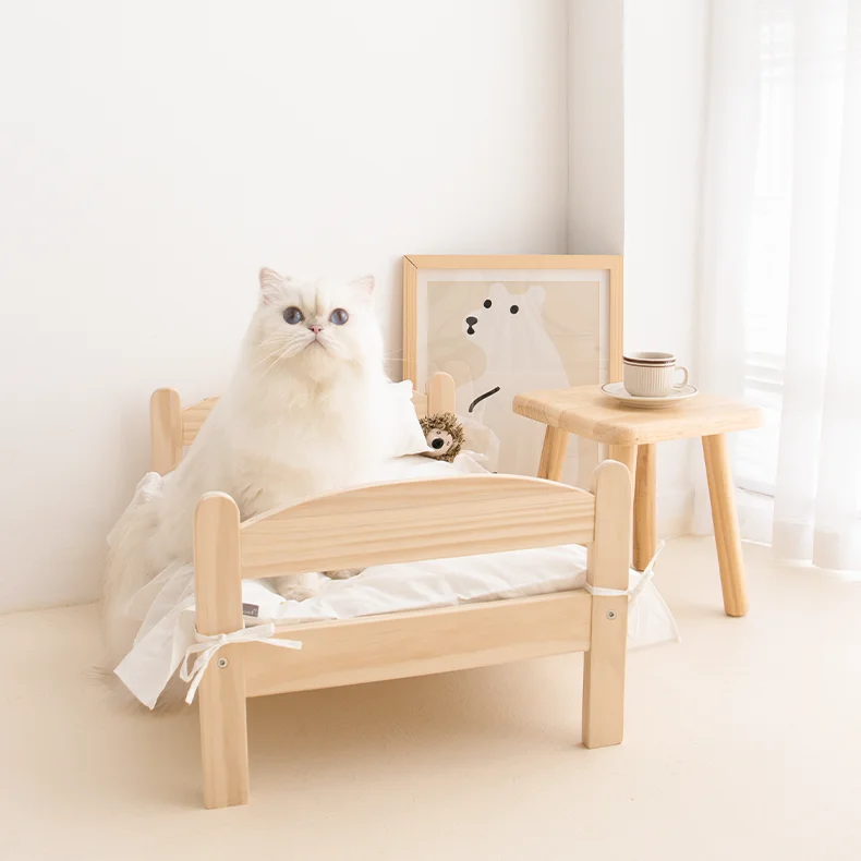 Factory OEM ODM Customized Comfortable Pet Wooden Dog Cat Bed
