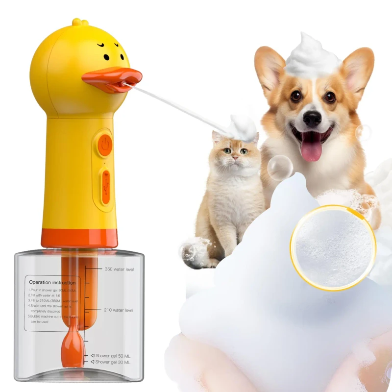 Factory Price Automatic Pet Bath Bubble Machine Rechargeable Foaming Cleaner for Dogs & Cats IPX7 Waterproof Pet Grooming Tool
