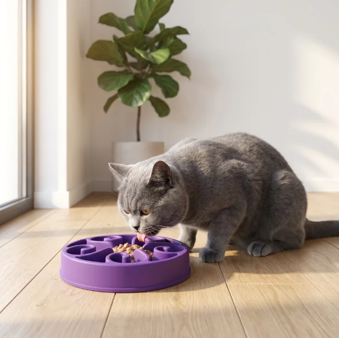 Factory Price Custom Logo Silicone Pet Slow Feeder Bowl Eco Friendly Waterproof Dog Cat Feeding Bowl Multiple Colors Available
