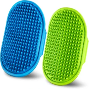 Factory Price Dog Soothing Massage Rubber Comb Pet Cat Dog Cleaning Grooming Shampoo Bath Brush with Adjustable Ring Handle