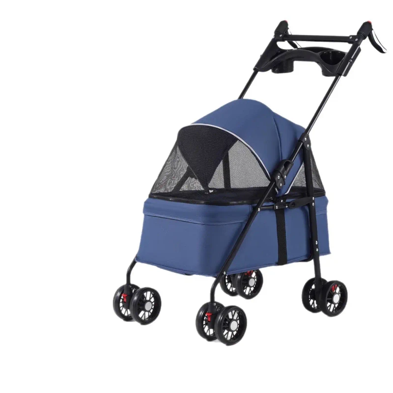Factory Price Foldable Large Capacity Pets Dog Carrier Lightweight Detachable Customized Stoller