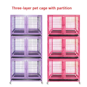 Factory Price Large Breeding Cat and Dog Kennels Cages 3 Layer Cat and Dog Cage