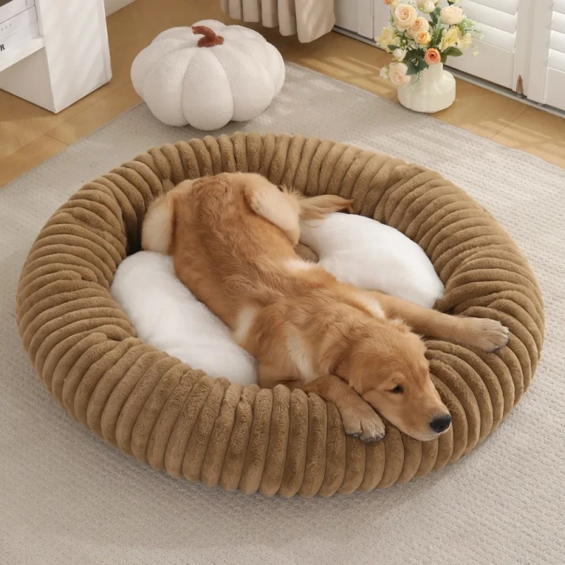 Factory Price Luxury Eco Friendly Dog Sofa Comfortable Plush Large Dog Bed Solid Color Breathable Pet Nest Warm Fashion Carton