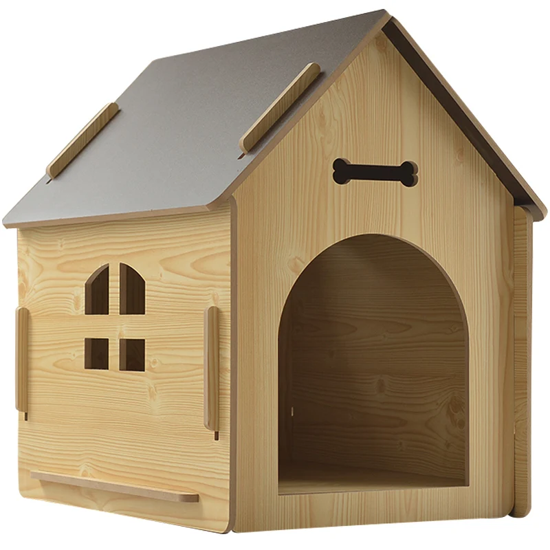 Factory Sale Wooden Indoor Cat Dog House Manufacturers Customized Solid Wood Cat House Pet Furniture Detachable Cat Pet House