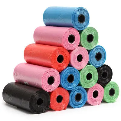 Factory Sales 15pcs Roll Portable Plastic Dog Poop Bags Pet Waste Disposal Supplies