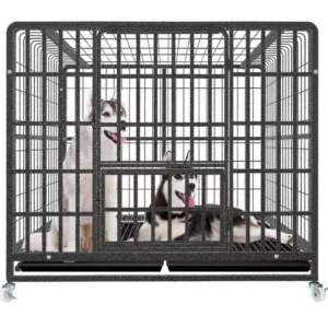 Factory Sales Animal Cages Black Color Heavy Outside Welded Wire Mesh Dog Kennels Pet Cages & Houses