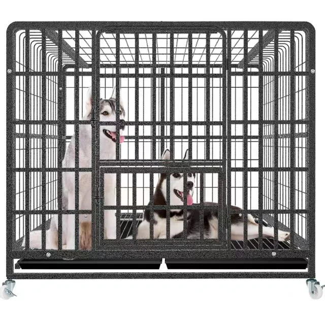 Factory Sales Animal Cages Black Color Heavy Outside Welded Wire Mesh Dog Kennels Pet Cages & Houses