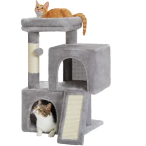 Factory Sales Luxury Modern Plush Wood Sisal Cloth Multi layer Cat Climbing Frame Jumping Cat Tree Nest Cat Scratchers Indoor