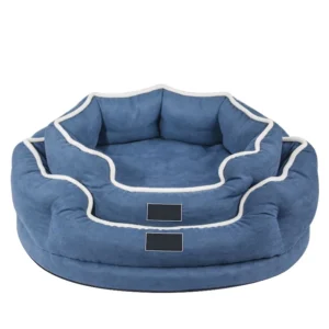 Factory Self Sale Luxury Cotton Washable Round Pet Beds Super Soft Custom Dog Sofa Bed with Solid Pattern