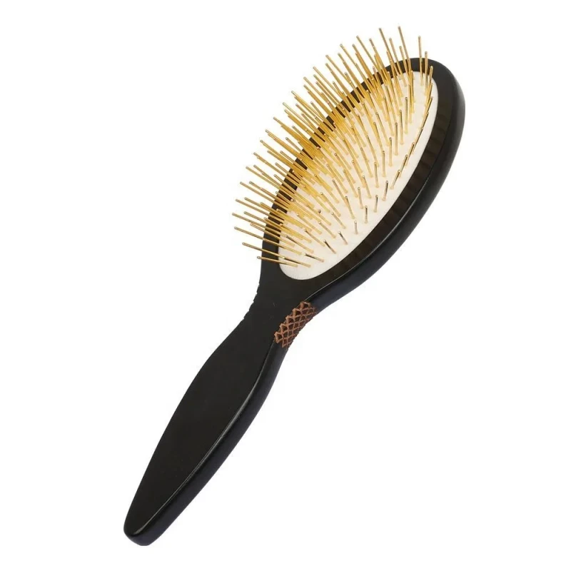 Factory Simple Custom Logo Pet Hair Grooming Brush Black Wooden Long Pin for Dogs Cats and Small Animals OEM Brand