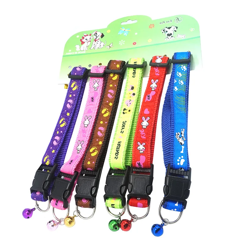 Factory Small Collar Multiple Colors Pets Dog Collars Cat Collar Paw Print Design