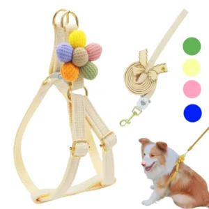 Factory Small Dog Harness with Dog Leash Set 5 Candy Colors Cute Suitable for Female Dogs Pet Harness Vest Non Stop