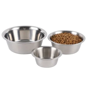 Factory Stainless Steel Dog Cat Bowl Pet Food Water Dish Anti Slip Pet Feeder Bowl with Multi Size for Large Medium Small Dog