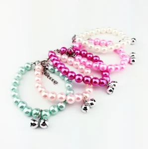 Factory Stock High Quality Butterfly Knot Pearl Dog Collar Pet Necklace Accessories for Cat Dog