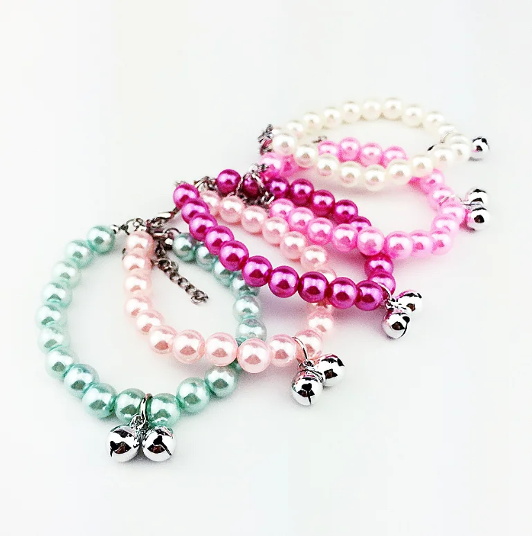 Factory Stock High Quality Butterfly Knot Pearl Dog Collar Pet Necklace Accessories for Cat Dog