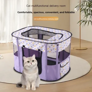 Factory-Stocked Rectangular Folding Fabric Dog & Cat Cage Pen Kennel with Tents for Puppies and Kittens