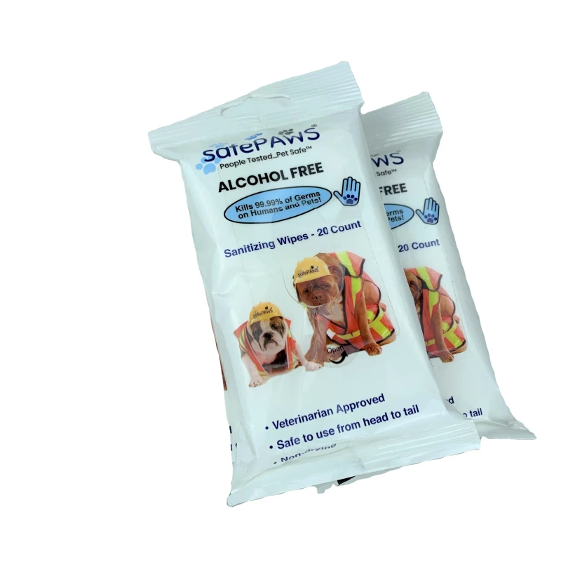 Factory Supplier Custom Care Pets Flushable Safely Gentle Non Woven 25 100gsm Pet Cleaning Wet Wipes